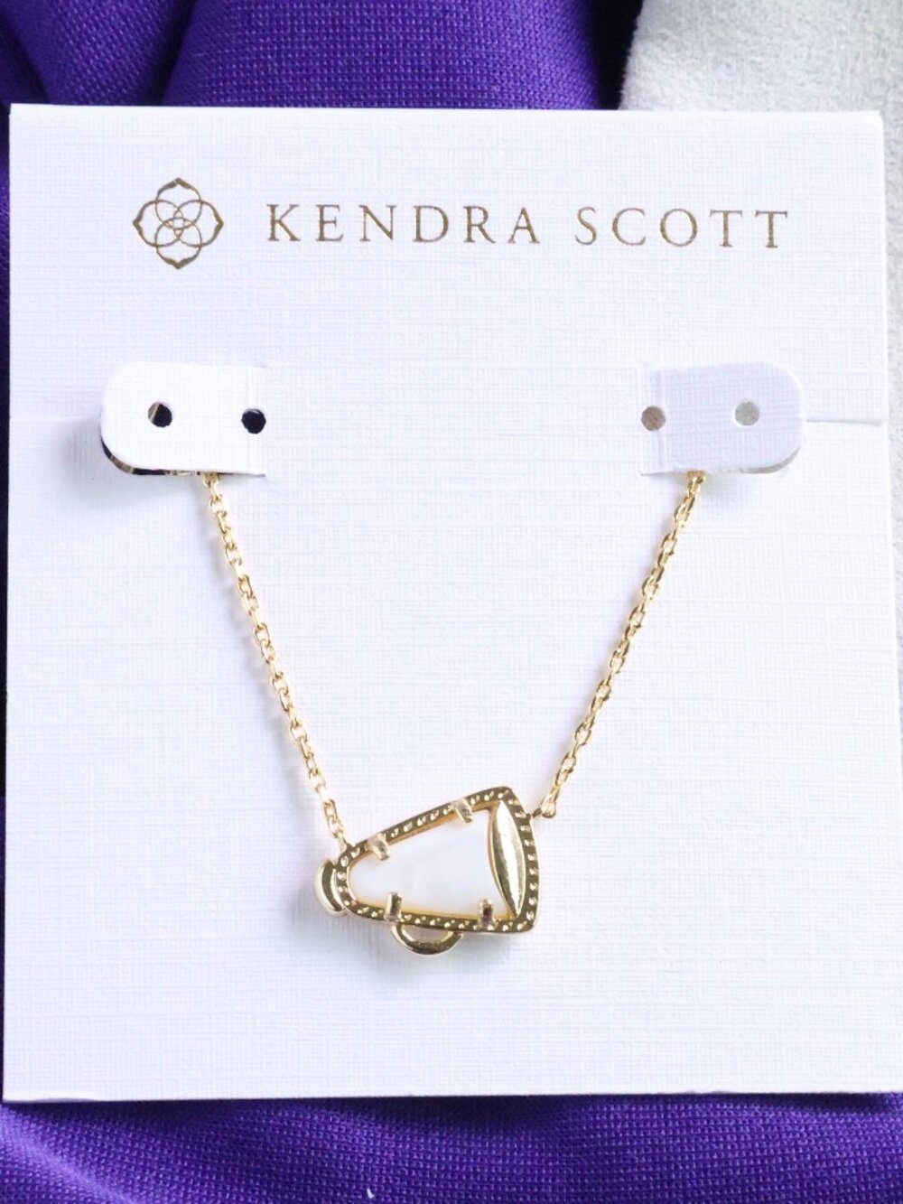 Kendra Scott Cheer Necklace White Mother--Pearl